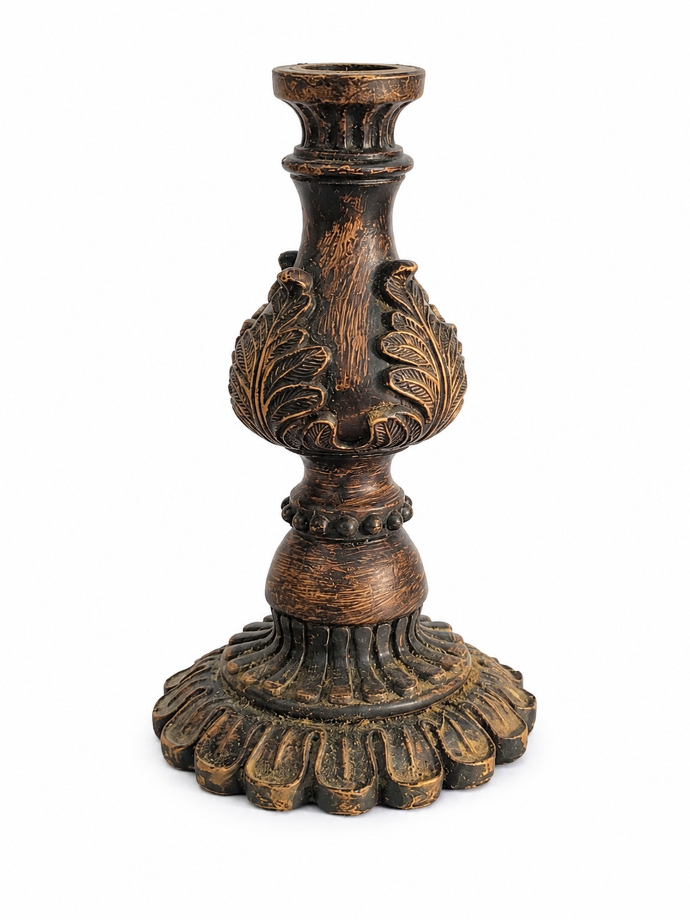 Vintage Ornate Table Candlestick Candle Holder Bronze Finish Decorative Accent